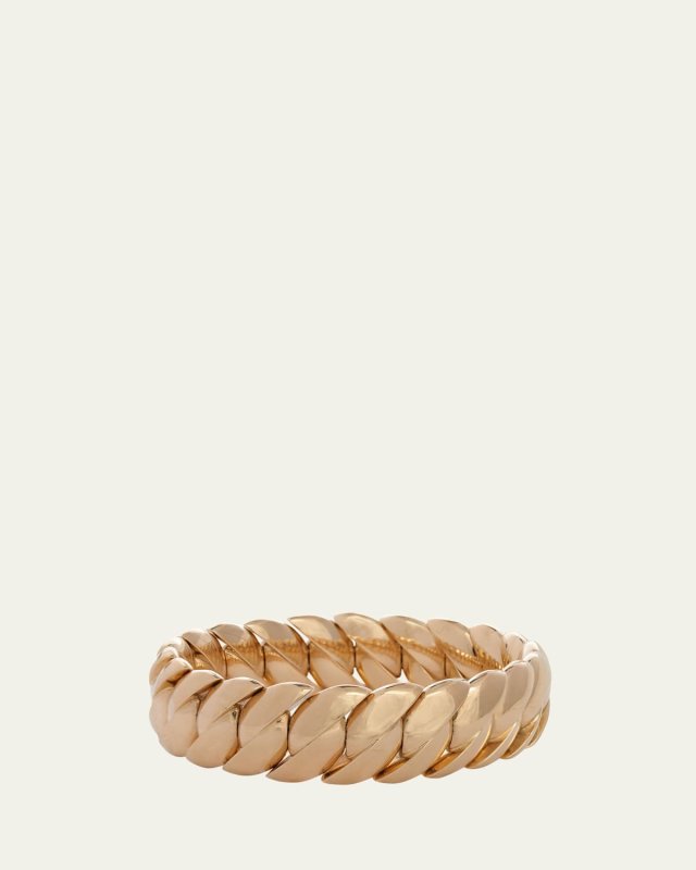 18K Yellow Gold Polish Wave Link Bracelet
